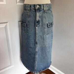 Y2K GAP JEANS DENIM‎ UTILITY MIDI SKIRT